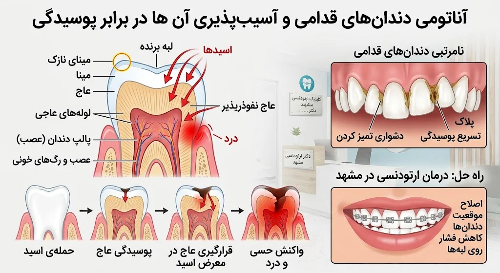 علت پوسیدگی دندانهای جلو